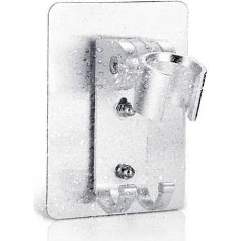 Support adhésif pour pommeau de douche, aluminium, argent (1/5)