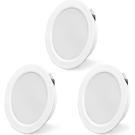 Set de 3 luminaires pour meuble LED 230V, 3,5W LED IP44 G4 20mm spots encastrables pour meuble plat, 4000K blanc naturel, hotte de cuisine, spot encastrable salle de bain (Blanc) (1/5)