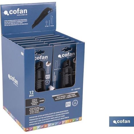 COFAN expositor de cúter antideslizante heavy duty 18 mm 12 uds. (1/5)