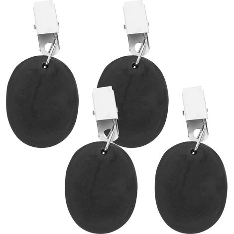 Pinces à Nappe Poids pour Nappe de Table en Pierre et Fer Noir Lot de 4 avec Stabilité Moulage Monobloc, pour Usage Extérieur (1/5)