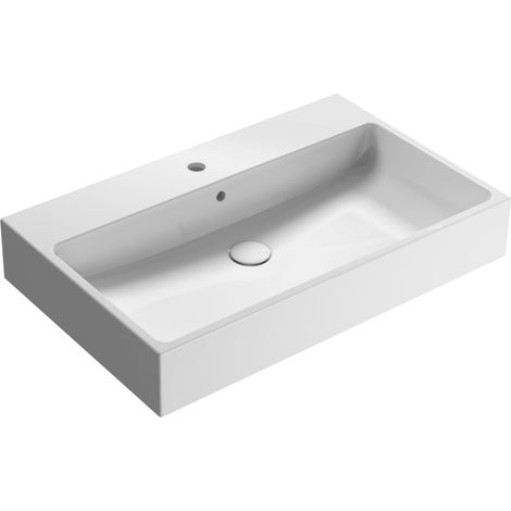 Lavabo in ceramica 80x50 cm Globo STONE SCQ82BI Bianco - Ceramica (1/4)