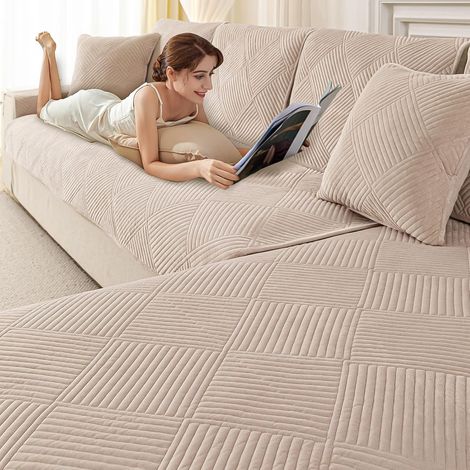 Housse de Canapé Épaisse et Lavable, Antidérapante, Protection pour Canapé et Animaux de Compagnie, Tapis Tatami et Housse de Canapé-lit 2/3/4 Places (1/5)