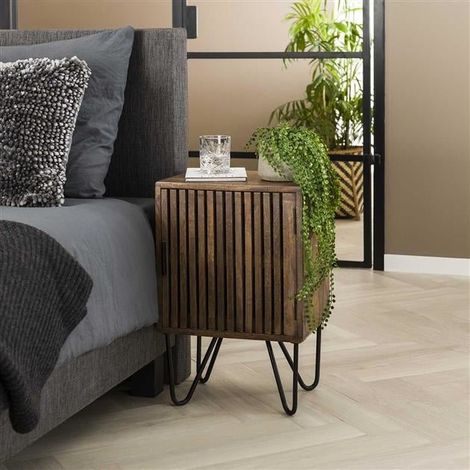 Nachttisch Tory 2er Set Mangoholz Industriell