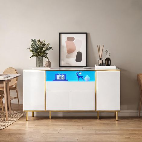 Buffet coloris blanc en mDF panneau de particules (1/5)