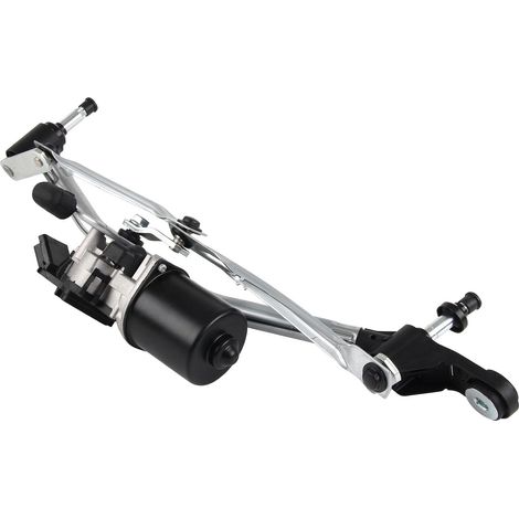 Wiper Motor (Linkage + Motor), Front Wiper Motor Compatible with Clio III BR0/1 Clio III Grandtour KR0/1 Clio III Kasten SB 2005-2014 7701061590 8200268931 (1/5)