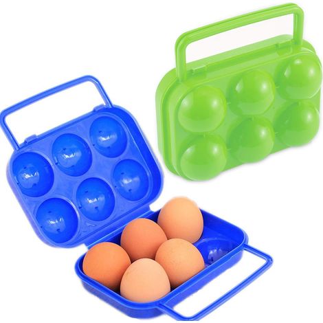 2 Pièces Portable Porte-Oeufs Plastique,Box Egg,Boîte à œufs Portable Pliable Boîte Oeuf Boîte de Rangement Oeufs Conteneur Plateau d'oeuf (1/5)