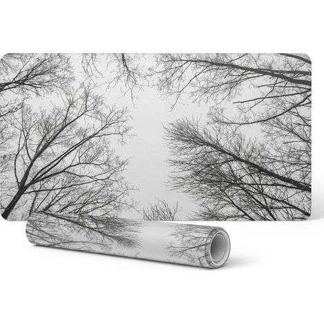 Protector de vinilo para empresas y oficinas con dise帽o de ramas de 谩rboles desnudas, 90x45 cm.