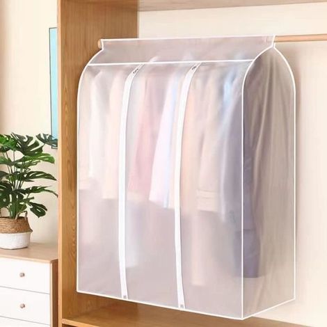 1 Housse de rangement 3D,PEVA étanche,fermeture éclair double,design transparent,pour garde-robe et voyage (1/4)