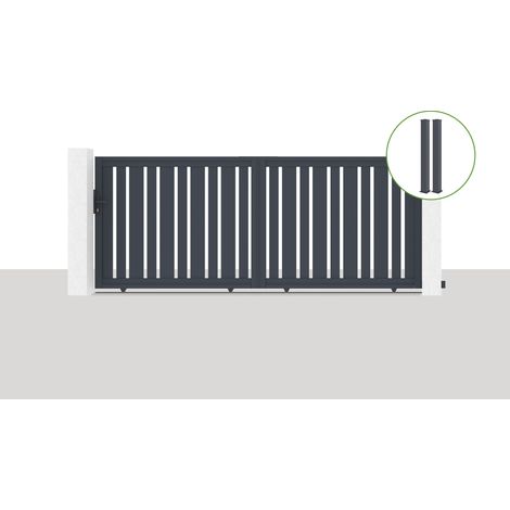 Puerta corredera 3,5x1,4m VEYMONT + 2 postes EIFEL Al.166cm Gris (1/5)