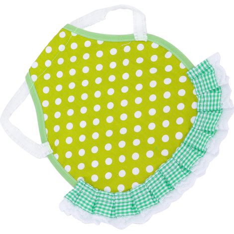 Gilet de protection dorsal élastique en dentelle pour poules, canards et oies - Vert à pois blancs (1/5)