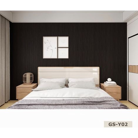 TRADE SHOP - Rotolo Pannello Murale Adesivo 60x300cm Effetto Legno Nero A Doghe Scanalate Pareti Gs-y02 - (1/4)
