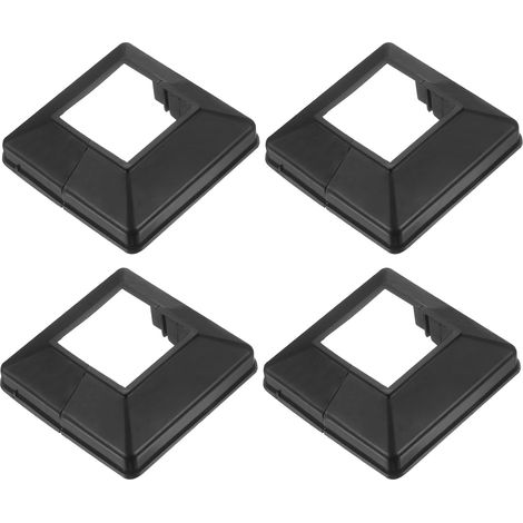 4 Pack Jupe De Poteau De Clôture 2 x 2 Pouce Carré Style Fendu Noir (1/5)