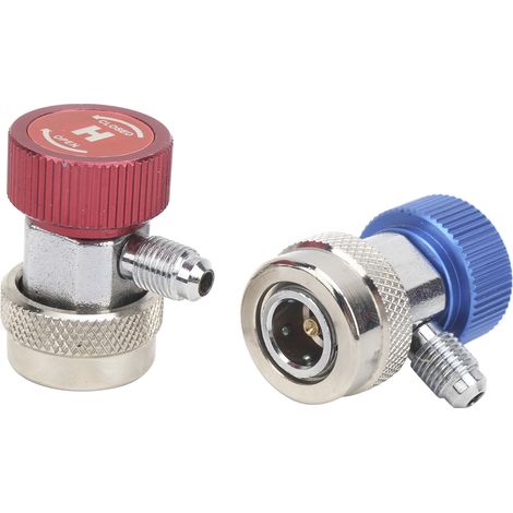2 Stück Schnellkupplungen für Hoch- und Niedrigwasser-Manometer-Sets aus Messing für R134A-Klimaanlagen (1/5)