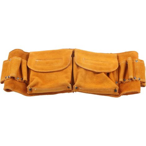 Sac banane en cuir de vachette pour outils de réparation, sac banane d'électricien, sac ceinture de rangement pour pièces de quincaillerie