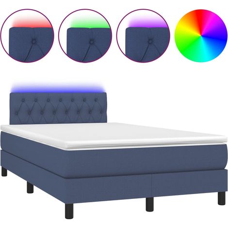 Maison Exclusive - Boxspringbett mit Matratze & LED Blau 120x200