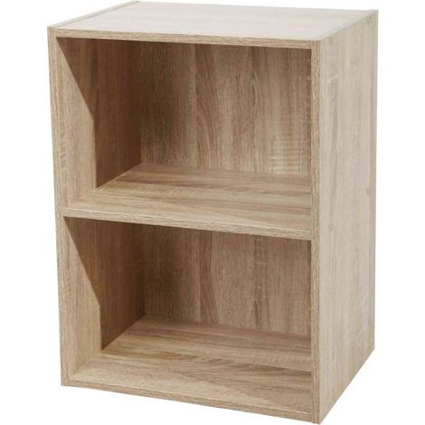 Domo Mea - Libreria 2 Ripiani in Legno Naturale 40x29x54 cm (1/2)