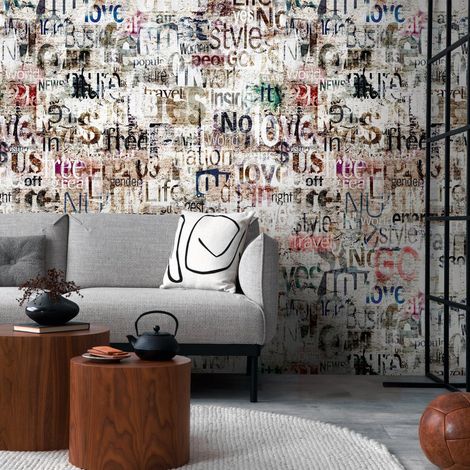A.S. Creation Livingwalls Fototapete The Wall III 398481 Eine Rolle Ein Motiv 159 x 280 cm Grau Beige Bunt (1/4)