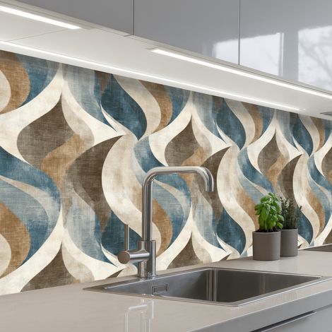 SCHIENALI CUCINA Astratto - Onde - Colorato 250x80 cm (1/5)