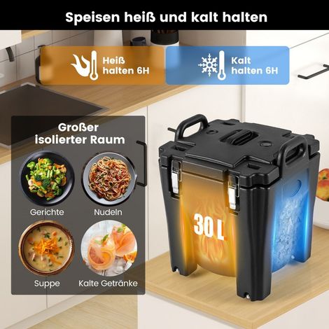 Contenitore per alimenti isolato da 30 litri con ruote e freni