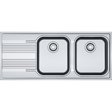 Smart SRX 621 Fregadero 116x50cm con doble seno y escurridor izquierdo, Acero inoxidable (101.0356.896)