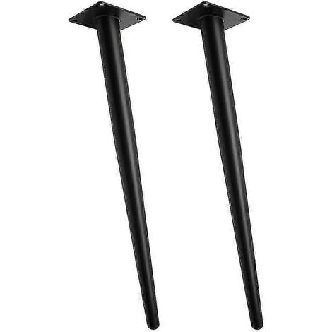 Ensemble de 2 pieds de table en métal, pieds de meubles fuselés, pieds de rechange pour tables, chaises, bureaux et armoires (1/5)