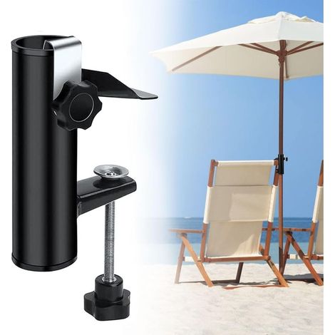 Support de parasol réglable pour balcon, balustrade de balcon, pince à parapluie, support de parasol fixe, support de parasol pour jardin, terrasse (1/5)