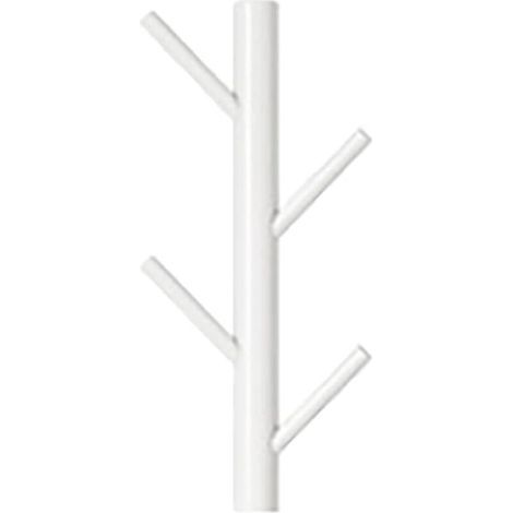 Wooden wall coat rack – branch design – modern – vertical wall mounting – decorative wooden hooks white (1/4)