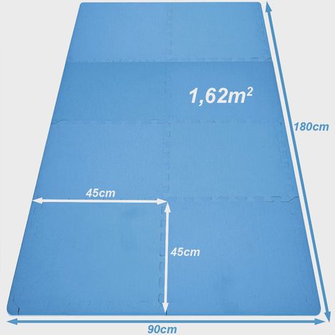 Monzana – Ensemble de 8 tapis de sol lavables 1,62m² – Mousse EVA antidérapante – Système d'assemblage par dalles enfichables – Pour yoga et fitness