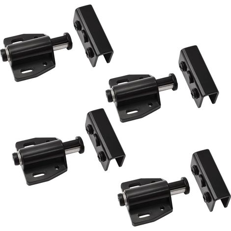 Lot de 4 loquets magnétiques pour porte en verre - Réglable - Sans cadre - Avec pince d'armoire - Convient pour porte en verre oscillante de 3 à 6 mm (blanc) (1/5)