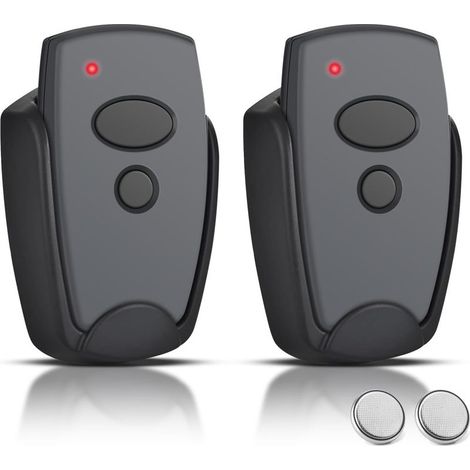 Télécommande pour porte de garage 868,3 MHz – Compatible Marantec D302/304/382/384/323 – 2 canaux – Programmation par clé à un – Lot de 2 pièces (1/5)