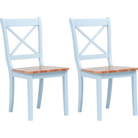 vidaXL Sillas comedor 2 uds madera maciza caucho gris y madera claro (1/5)