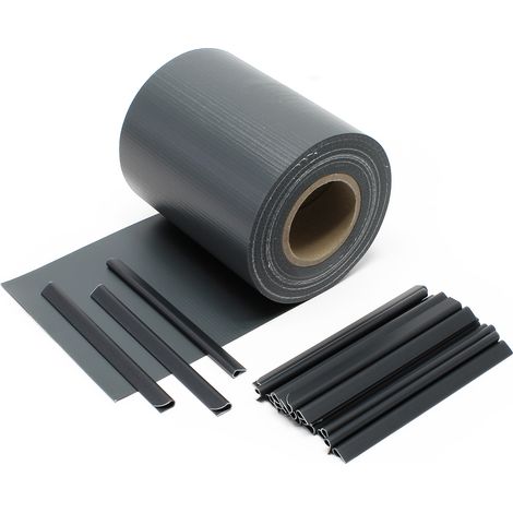 Cinta protección vallas, antracita 35mx19cm, PVC 650g/m², con 20 clips Lámina privacidad (1/4)
