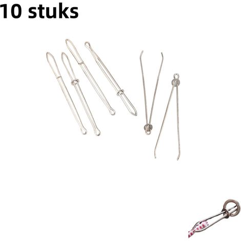 10 pack outil pour enfiler les ceintures clip métallique élastique outil de bricolage à la main pour enfiler les cordons adapté pour sweat à capuche jogging manteaux pantalons et cordons de tirage mét (1/5)