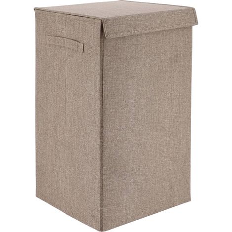 Faltbarer wäschekorb aus polyestergewebe mdf - taupe - Tendance (1/3)