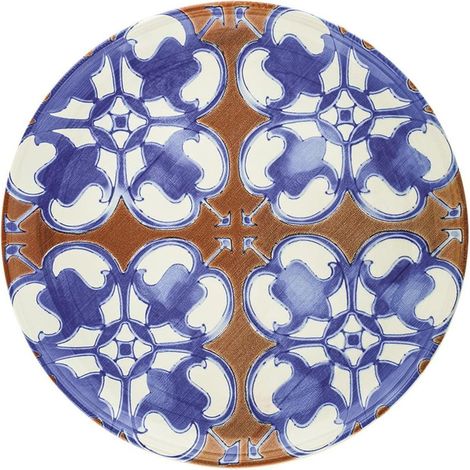 Assiette de service ronde en céramique sous glaçure 36cm Ravello