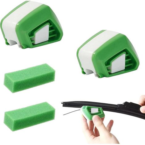 Aiguiseur de balai d'essuie-glace 2 pièces avec 2 éponges, affteur de balai d'essuie-glace, chiffons de nettoyage pour essuie-glace de voiture, coupe-balai d'essuie-glace universel, pour voiture SUV (1/5)