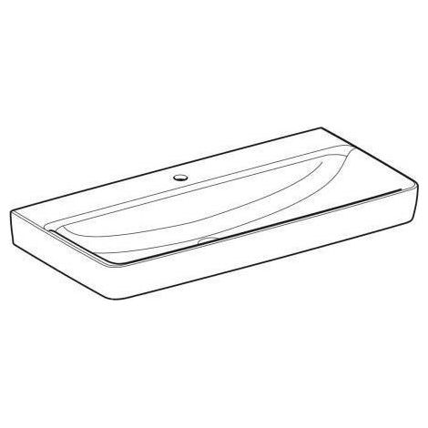 Geberit Renova Plan, Waschtisch, 100x48 cm, 1 Hahnloch, ohne