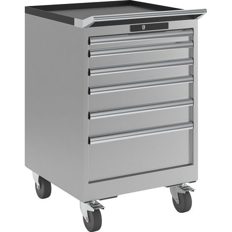 LISTA, Armoire à tiroirs mobile, largeur 564 mm, 6 tiroirs, h