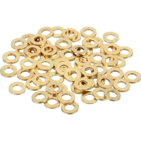 110Pcs Rondelle Métal Plate Laiton, Kit Rondelles Écrasées Cuivre M4 Assortiment, 4mm Alésage, 8mm OD, 1mm Épaisseur pour Boulons Vis Réparation, Construction (1/5)