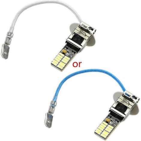 Lampadine a LED bianco xenon H3 6500K compatibile con 24 SMD 4014, compatibile con luci di nebbia o i fari a lungo raggio. (1/5)