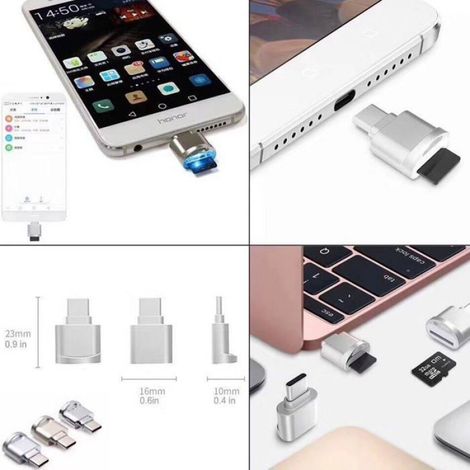 Adaptateur USB-C Vers Carte SD - Lecteur USB 2.0 Pour Cartes SD SDXC et TF - Compatible Téléphones Portables - Lot De 2 (1/5)