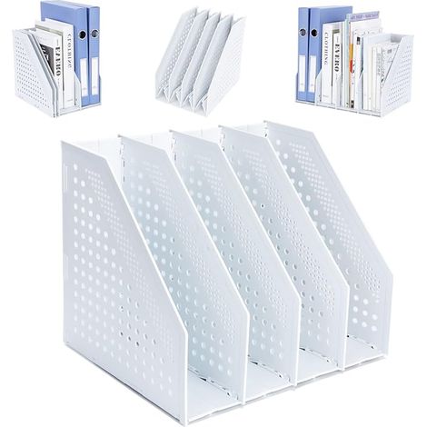 Porte-revues Pliable, Porte Revue Bureau avec 4 Compartiments (1/5)