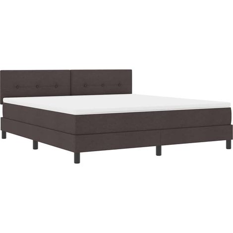 Maison Exclusive - Letto a molle con materasso Marrone Scuro 180 x 200 cm Tessuto