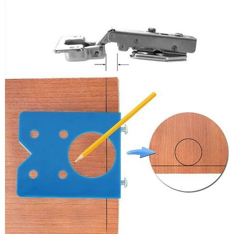 Gabarit guide trou charnière 35mm porte menuiserie perçage caché outil accessoire (1/5)