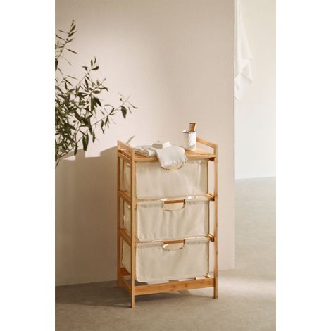 SKLUM Badregal schrank mit 3 Körben Skadi Bambus