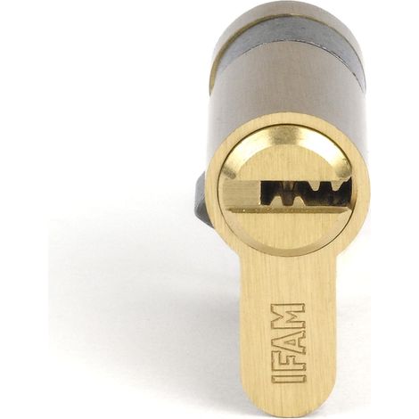 Cylinder Start STR1030L Serrure de sécurité cylindrique en laiton, 10 x 30 mm, avec 5 clés de sécurité en acier nickelé, cylindre profilé européen, serrures de porte intérieure et extérieure