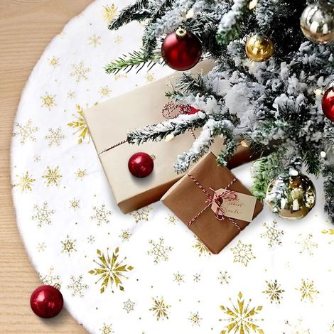 Jupe de Sapin de Noël 90cm Cache Pied Sapin de Noel, Tapis de Sapin de Noel, Couvre Pied Sapin de Noel, Jupe Sapin de Noel, Decoration Pied Sapin de Noel pour Décoration de Fête de Noë (Or) (1/5)