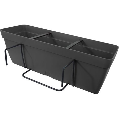 ARTPLAST Jardinera con escuadra de fijación cuadrada 60 cm (1/4)