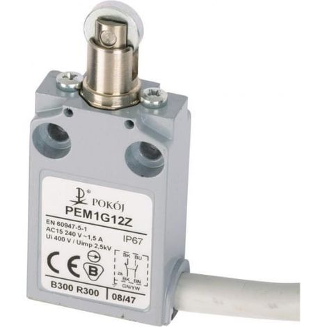 Finecorsa 1R 1Z a scatto, pulsante metallico con rullo in acciaio parallelo Ø12 PEM1G12Z A37-A83Z