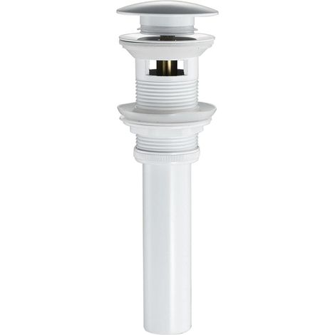 Blanc Pop-up Bonde de Lavabo avec Trop Plein Clic-clac Bonde de Vidage Lavabo Laiton Bonde D'écoulement pour Evier ou Lavabo Ecoulement de Lavabo (1/5)